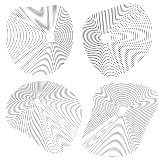 Elementos de diseño Ola de muchas líneas brillantes Rayas onduladas abstractas sobre fondo blanco aislado Arte de línea creativa Ilustración vectorial EPS 10 estilo art deco para invitación de boda plantilla de lujo