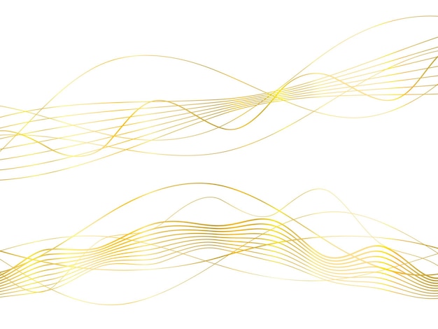 Elementos de diseño Ola de muchas líneas brillantes Rayas onduladas abstractas sobre fondo blanco aislado Arte de línea creativa Ilustración vectorial EPS 10 estilo art deco para invitación de boda plantilla de lujo