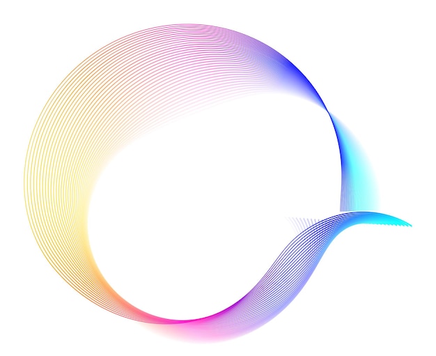 Elementos de diseño Ola de muchas líneas brillantes Rayas onduladas de brillo abstracto sobre fondo blanco aislado Arte de línea creativa Ilustración vectorial EPS 10 Olas coloridas con líneas creadas con Blend