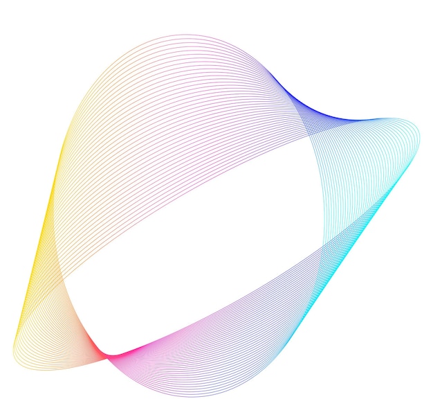 Elementos de diseño Ola de muchas líneas brillantes Rayas onduladas de brillo abstracto sobre fondo blanco aislado Arte de línea creativa Ilustración vectorial EPS 10 Olas coloridas con líneas creadas con Blend