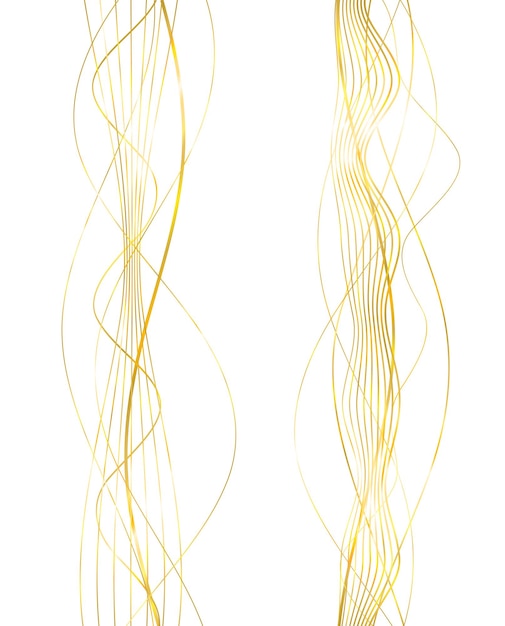 Elementos de diseño Ola de muchas líneas brillantes Rayas onduladas de brillo vertical abstracto sobre fondo blanco aislado Arte de línea creativa Ilustración vectorial EPS 10 estilo art deco para invitación de boda