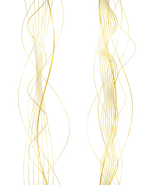 Vector elementos de diseño ola de muchas líneas brillantes rayas onduladas de brillo vertical abstracto sobre fondo blanco aislado arte de línea creativa ilustración vectorial eps 10 estilo art deco para invitación de boda