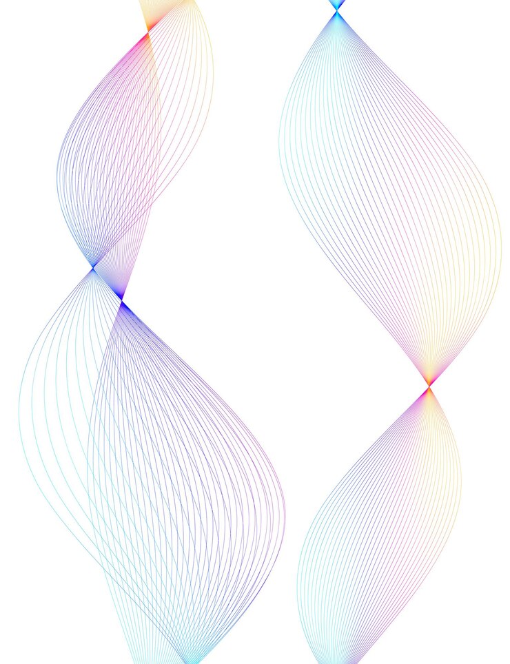 Vector elementos de diseño ola de muchas líneas grises rayas onduladas abstractas sobre fondo blanco aisladas arte de línea creativa ilustración vectorial eps 10 ondas brillantes coloridas con líneas creadas con la herramienta mezclar