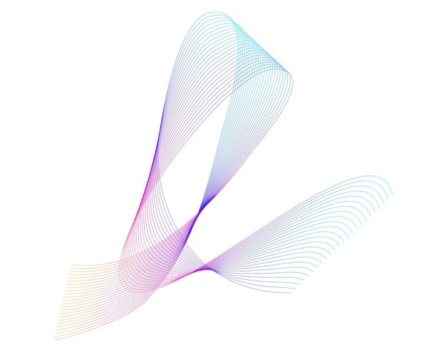 Elementos de diseño Ola de muchas líneas grises Rayas onduladas abstractas sobre fondo blanco aisladas Arte de línea creativa Ilustración vectorial EPS 10 Ondas brillantes coloridas con líneas creadas con la herramienta Mezclar