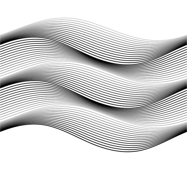 Elementos de diseño Ola de muchas líneas grises Rayas onduladas abstractas sobre fondo blanco aisladas Arte de línea creativa Ilustración vectorial EPS 10 Ondas brillantes coloridas con líneas creadas con la herramienta Mezclar