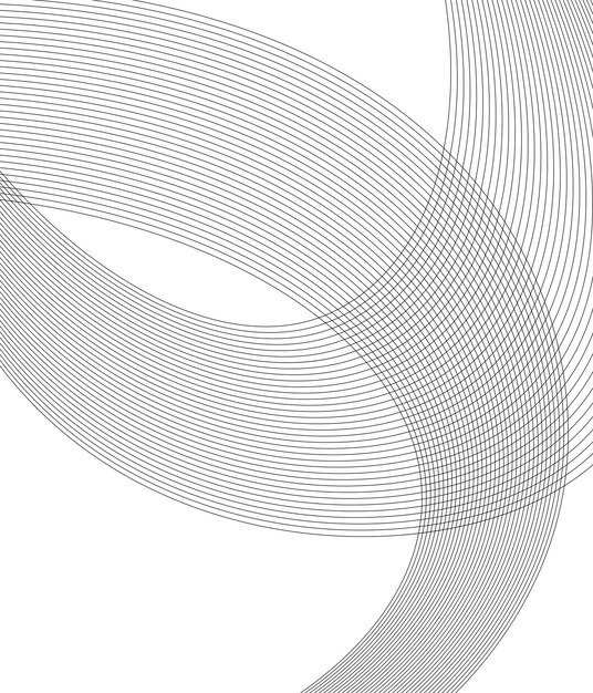 Elementos de diseño Ola de muchas líneas grises Rayas onduladas abstractas sobre fondo blanco aisladas Arte de línea creativa Ilustración vectorial EPS 10 Ondas brillantes coloridas con líneas creadas con la herramienta Mezclar