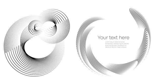 Elementos de diseño Ola de muchas líneas púrpuras anillo circular Rayas onduladas verticales abstractas sobre fondo blanco aislado Ilustración vectorial EPS 10