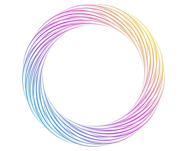 Elementos de diseño Ola de muchas líneas púrpuras anillo circular rayas onduladas verticales sobre fondo blanco