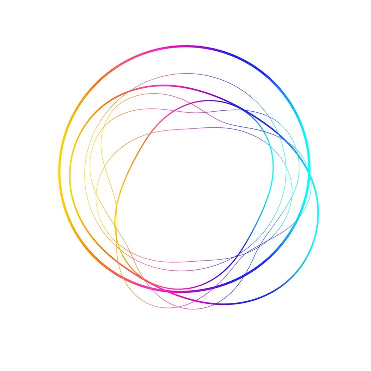 Vector elementos de diseño ola de muchas líneas púrpuras anillo circular resumen rayas onduladas verticales sobre fondo blanco aislado