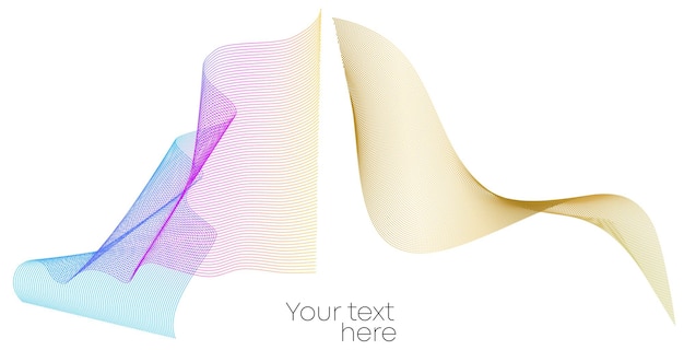 Elementos de diseño Ola de muchas líneas Rayas onduladas verticales abstractas sobre fondo blanco aislado Arte de línea creativa Ilustración vectorial EPS 10 Ondas coloridas con líneas creadas con la herramienta Mezclar