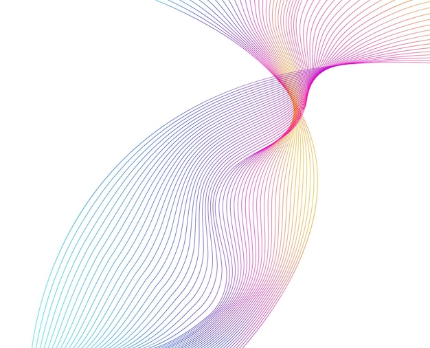 Elementos de diseño Ola de muchas líneas Rayas onduladas verticales abstractas sobre fondo blanco aislado Arte de línea creativa Ilustración vectorial EPS 10 Ondas coloridas con líneas creadas con la herramienta Mezclar