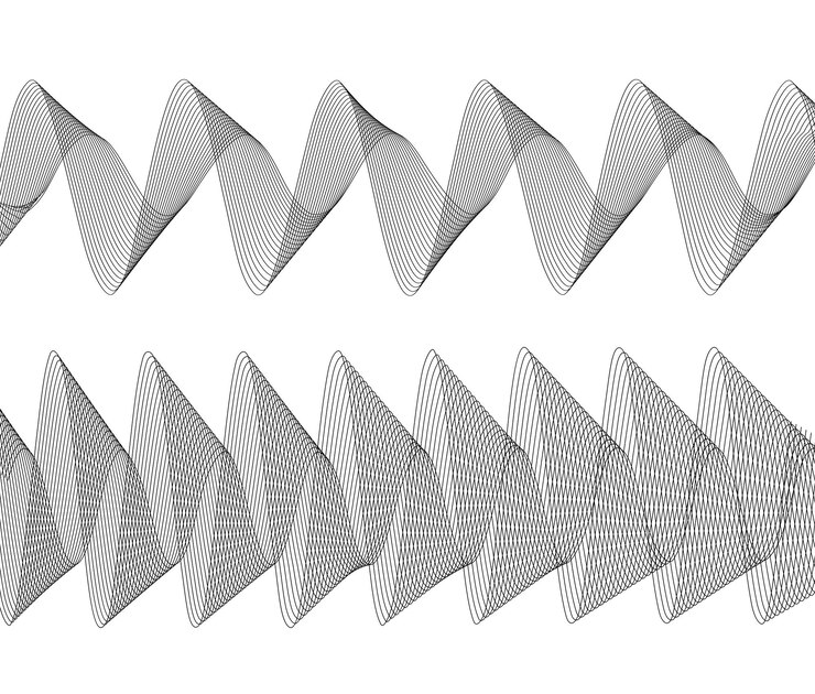 Vector elementos de diseño ola de muchas líneas rayas onduladas verticales abstractas sobre fondo blanco aislado arte de línea creativa ilustración vectorial eps 10 ondas coloridas con líneas creadas con la herramienta mezclar