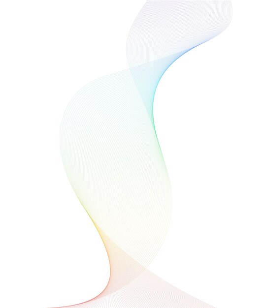 Elementos de diseño Ola de muchas líneas Rayas onduladas verticales abstractas sobre fondo blanco aislado Arte de línea creativa Ilustración vectorial EPS 10 Ondas coloridas con líneas creadas con la herramienta Mezclar