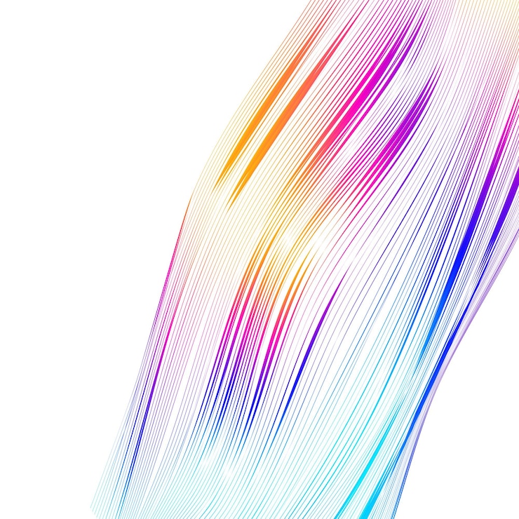 Vector elementos de diseño ola de muchas líneas rayas onduladas verticales abstractas sobre fondo blanco aislado arte de línea creativa ilustración vectorial eps 10 ondas coloridas con líneas creadas con la herramienta mezclar