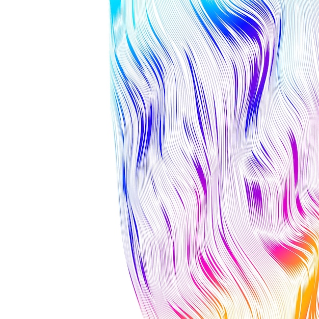 Elementos de diseño Ola de muchas líneas Rayas onduladas verticales abstractas sobre fondo blanco aislado Arte de línea creativa Ilustración vectorial EPS 10 Ondas coloridas con líneas creadas con la herramienta Mezclar