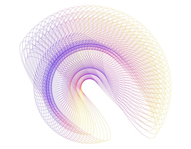 elementos de diseño una onda de muchas líneas alrededor de la circunferencia del anillo círculo abstracto rayas onduladas en un fondo blanco aislado EPS 10 ilustración vectorial ondas de colores con líneas creadas por nosotros