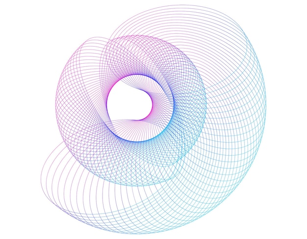 elementos de diseño una onda de muchas líneas alrededor de la circunferencia del anillo círculo abstracto rayas onduladas en un fondo blanco aislado EPS 10 ilustración vectorial ondas de colores con líneas creadas por nosotros