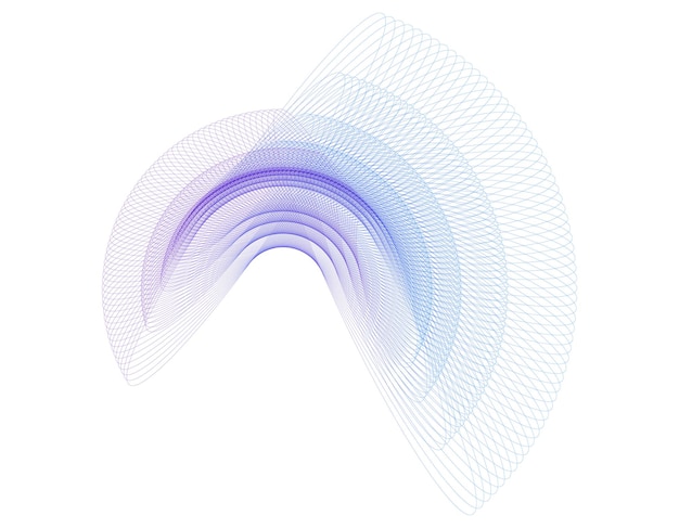 elementos de diseño una onda de muchas líneas alrededor de la circunferencia del anillo círculo abstracto rayas onduladas en un fondo blanco aislado EPS 10 ilustración vectorial ondas de colores con líneas creadas por nosotros