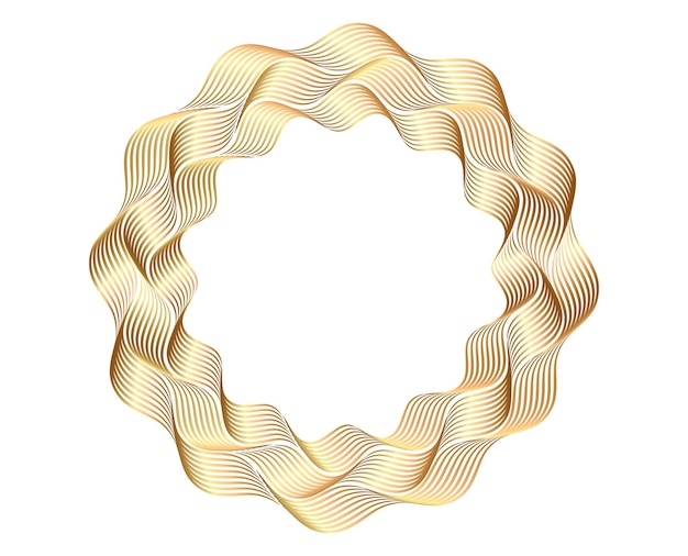 Elementos de diseño onda de muchas líneas brillantes círculo abstracto brillo forma ondulada sobre un fondo blanco aislado arte de línea creativa ilustración vectorial EPS 10 estilo art déco para invitación de boda