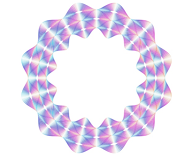 Elementos de diseño onda de muchas líneas brillantes círculo abstracto brillo forma ondulada sobre un fondo blanco aislado arte de línea creativa ilustración vectorial EPS 10 estilo art déco para invitación de boda