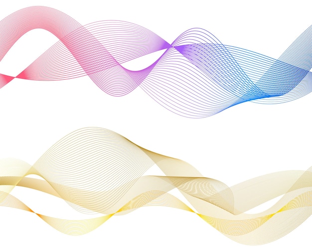 Elementos de diseño onda de muchas líneas brillantes círculo abstracto brillo forma ondulada sobre un fondo blanco aislado arte de línea creativa ilustración vectorial EPS 10 estilo art déco para invitación de boda