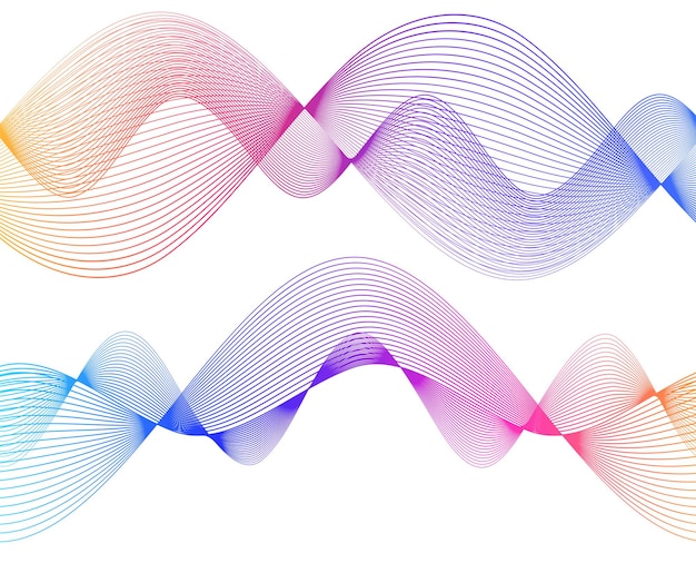 Elementos de diseño onda de muchas líneas brillantes círculo abstracto brillo forma ondulada sobre un fondo blanco aislado arte de línea creativa ilustración vectorial EPS 10 estilo art déco para invitación de boda