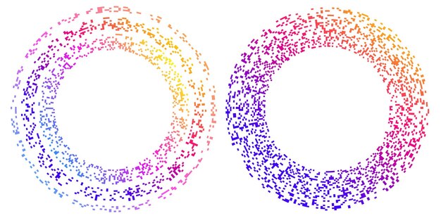 Elementos de diseño Onda de muchas líneas moradas anillo circular Rayas onduladas verticales abstractas sobre fondo blanco aislado Ilustración vectorial EPS 10 Ondas coloridas con líneas creadas con Blend Too