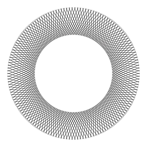 Elementos de diseño Onda de muchas líneas negras anillo circular Rayas onduladas abstractas sobre fondo blanco aislado Ilustración vectorial EPS 10 Ondas coloridas con líneas creadas con la herramienta Mezclar