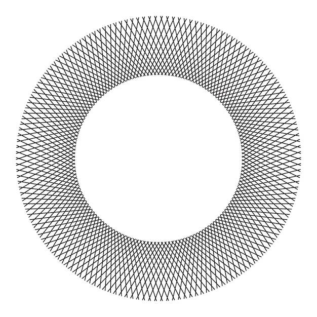 Elementos de diseño Onda de muchas líneas negras anillo circular Rayas onduladas abstractas sobre fondo blanco aislado Ilustración vectorial EPS 10 Ondas coloridas con líneas creadas con la herramienta Mezclar