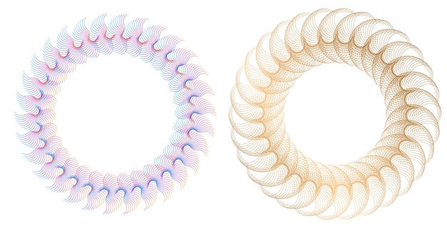 Vector elementos de diseño onda de muchas líneas púrpuras anillo circular rayas onduladas verticales abstractas en blanco