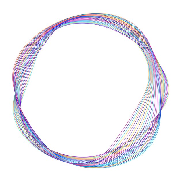 Elementos de diseño Onda de muchas líneas púrpuras anillo circular Rayas onduladas verticales abstractas sobre fondo blanco aislado Ilustración vectorial EPS 10 Ondas coloridas con líneas creadas con la herramienta Mezclar