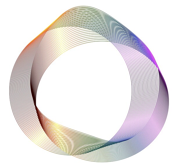 Elementos de diseño onda de muchas líneas púrpuras anillo circular rayas onduladas verticales abstractas sobre fondo blanco aislado ilustración vectorial eps 10 ondas coloridas con líneas creadas con la herramienta mezclar