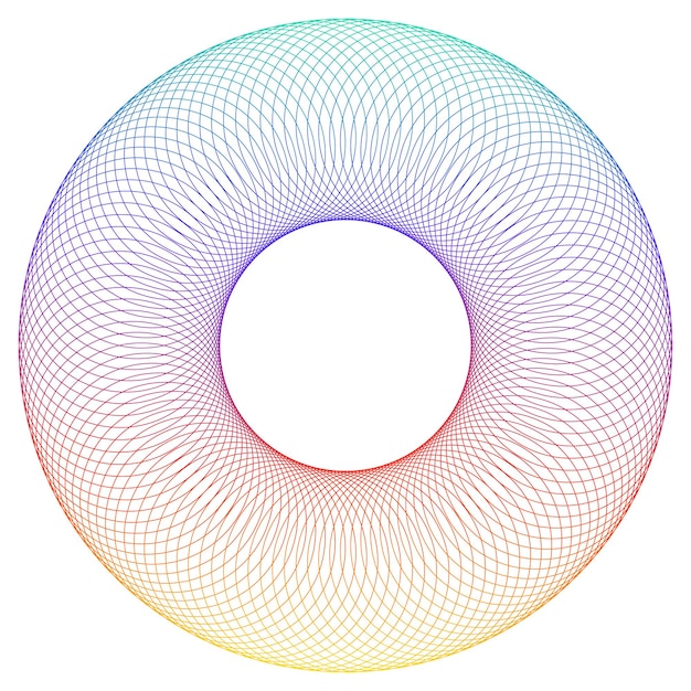Elementos de diseño Onda de muchas líneas púrpuras anillo circular Rayas onduladas verticales abstractas sobre fondo blanco aislado Ilustración vectorial EPS 10 Ondas coloridas con líneas creadas con la herramienta Mezclar