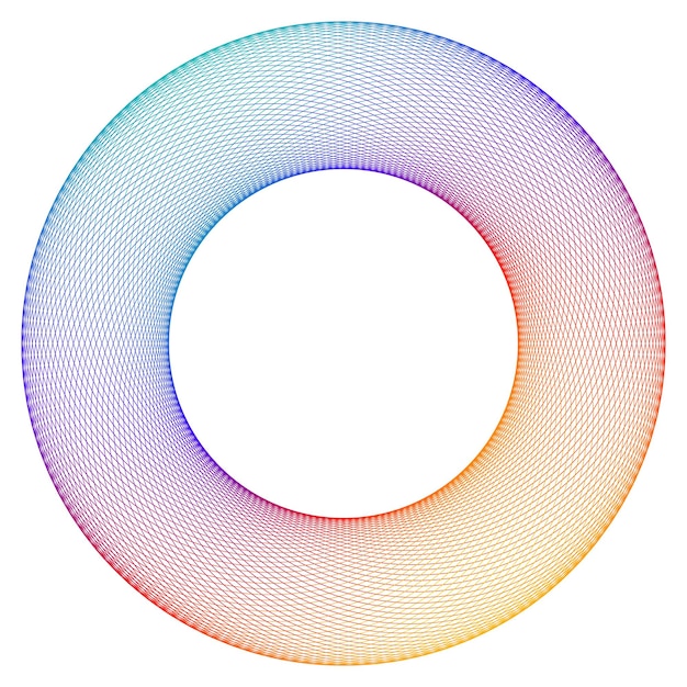 Elementos de diseño Onda de muchas líneas púrpuras anillo circular Rayas onduladas verticales abstractas sobre fondo blanco aislado Ilustración vectorial EPS 10 Ondas coloridas con líneas creadas con la herramienta Mezclar