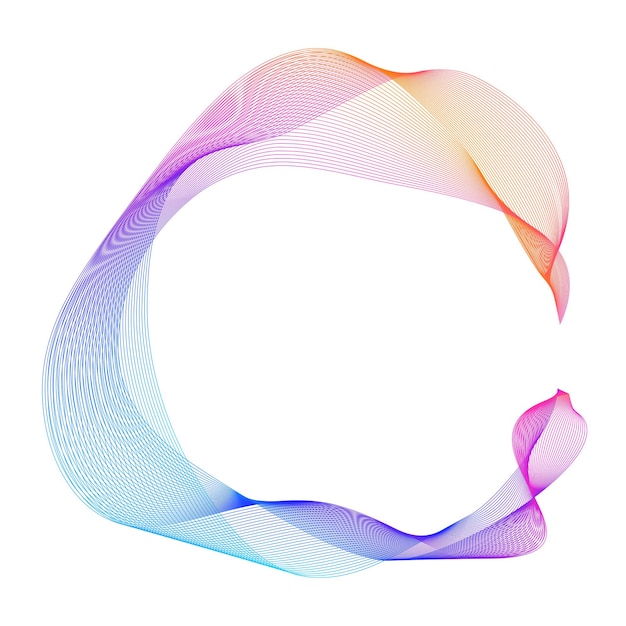 Elementos de diseño Onda de muchas líneas púrpuras anillo circular Rayas onduladas verticales abstractas sobre fondo blanco aislado Ilustración vectorial EPS 10 Ondas coloridas con líneas creadas con la herramienta Mezclar