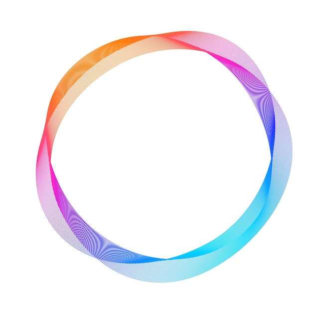 Elementos de diseño Onda de muchas líneas púrpuras anillo circular Rayas onduladas verticales abstractas sobre fondo blanco aislado Ilustración vectorial EPS 10 Ondas coloridas con líneas creadas con la herramienta Mezclar