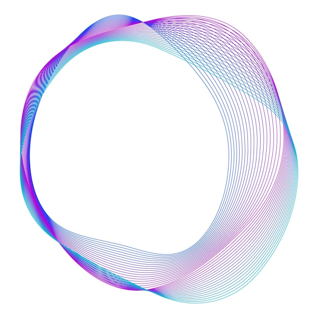 Elementos de diseño Onda de muchas líneas púrpuras anillo circular Rayas onduladas verticales abstractas sobre fondo blanco aislado Ilustración vectorial EPS 10 Ondas coloridas con líneas creadas con la herramienta Mezclar