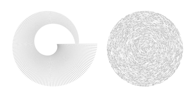 Elementos de diseño Onda de muchas líneas púrpuras anillo circular Rayas onduladas verticales abstractas sobre fondo blanco aislado Ilustración vectorial EPS 10 Ondas coloridas con líneas creadas con la herramienta Mezclar