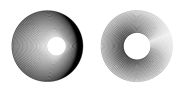 Elementos de diseño Onda de muchas líneas púrpuras anillo circular Rayas onduladas verticales abstractas sobre fondo blanco aislado Ilustración vectorial EPS 10 Ondas coloridas con líneas creadas con la herramienta Mezclar