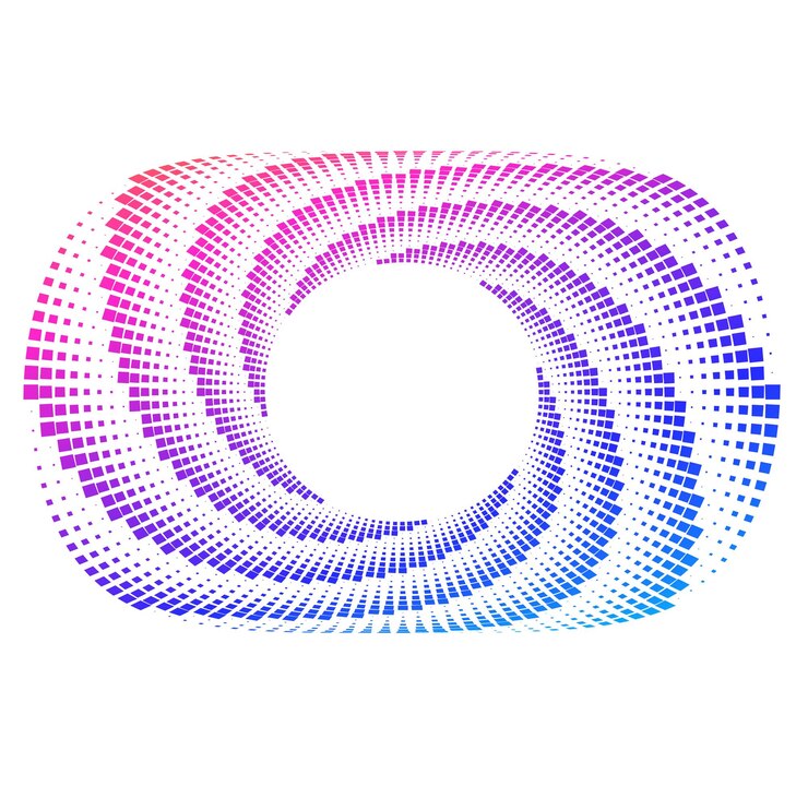 Vector elementos de diseño onda de muchas líneas púrpuras anillo circular rayas onduladas verticales abstractas sobre fondo blanco aislado ilustración vectorial eps 10 ondas coloridas con líneas creadas con la herramienta mezclar