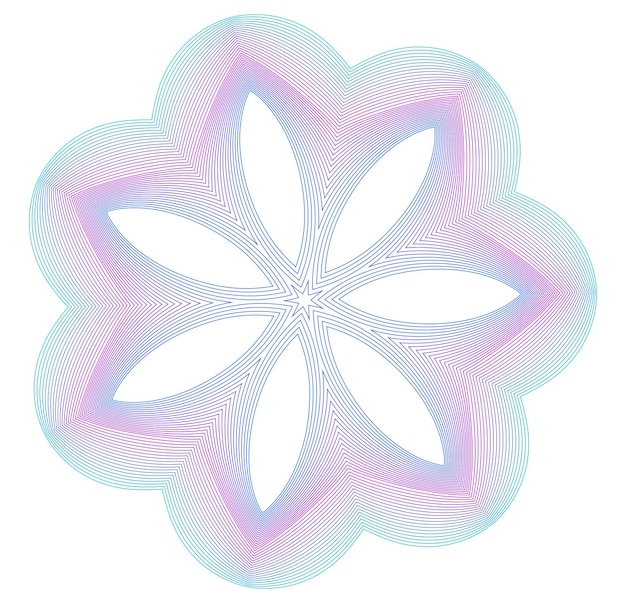 Elementos de diseño Onda de muchas líneas púrpuras anillo circular Rayas onduladas verticales abstractas sobre fondo blanco aislado Ilustración vectorial EPS 10 Ondas coloridas con líneas creadas con la herramienta Mezclar
