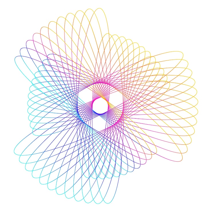 Vector elementos de diseño onda de muchas líneas púrpuras anillo circular rayas onduladas verticales abstractas sobre fondo blanco aislado ilustración vectorial eps 10 ondas coloridas con líneas creadas con la herramienta mezclar