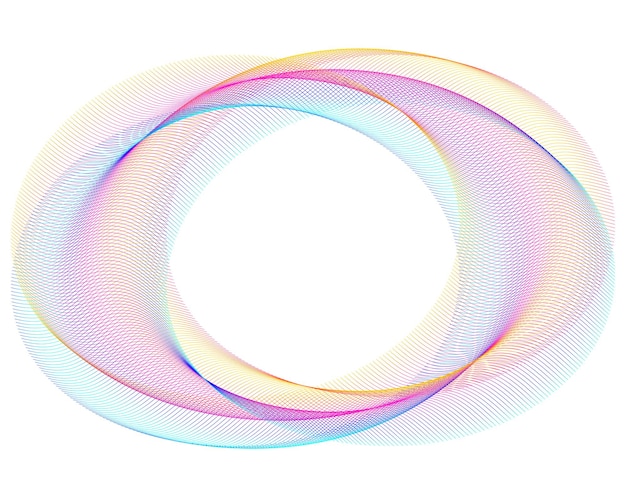 Elementos de diseño Onda de muchas líneas púrpuras anillo circular Rayas onduladas verticales abstractas sobre fondo blanco aislado Ilustración vectorial EPS 10 Ondas coloridas con líneas creadas con la herramienta Mezclar