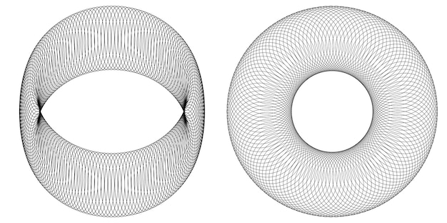 Elementos de diseño Onda de muchas líneas púrpuras anillo circular Rayas onduladas verticales abstractas sobre fondo blanco aislado Ilustración vectorial EPS 10 Ondas coloridas con líneas creadas con la herramienta Mezclar