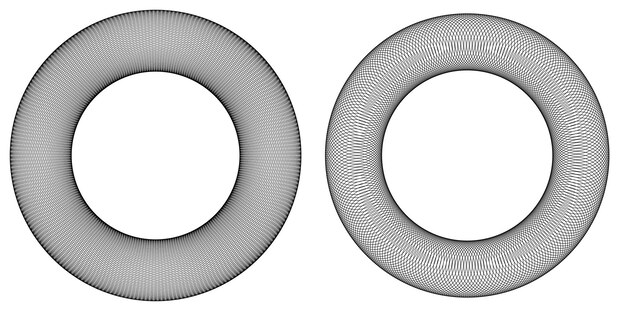 Elementos de diseño Onda de muchas líneas púrpuras anillo circular Rayas onduladas verticales abstractas sobre fondo blanco aislado Ilustración vectorial EPS 10 Ondas coloridas con líneas creadas con la herramienta Mezclar