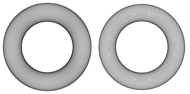 Elementos de diseño Onda de muchas líneas púrpuras anillo circular Rayas onduladas verticales abstractas sobre fondo blanco aislado Ilustración vectorial EPS 10 Ondas coloridas con líneas creadas con la herramienta Mezclar