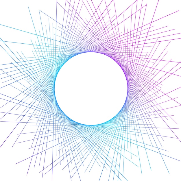 Elementos de diseño Onda de muchas líneas púrpuras anillo circular Rayas onduladas verticales abstractas sobre fondo blanco aislado Ilustración vectorial EPS 10 Ondas coloridas con líneas creadas con la herramienta Mezclar