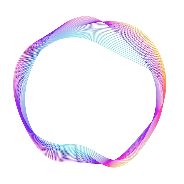 Vector elementos de diseño onda de muchas líneas púrpuras anillo circular rayas onduladas verticales abstractas sobre fondo blanco aislado ilustración vectorial eps 10 ondas coloridas con líneas creadas con la herramienta mezclar