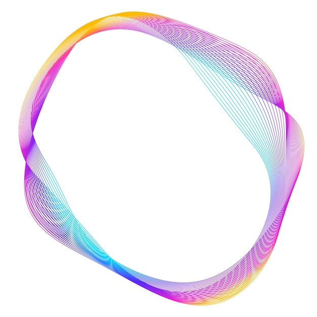Elementos de diseño Onda de muchas líneas púrpuras anillo circular Rayas onduladas verticales abstractas sobre fondo blanco aislado Ilustración vectorial EPS 10 Ondas coloridas con líneas creadas con la herramienta Mezclar