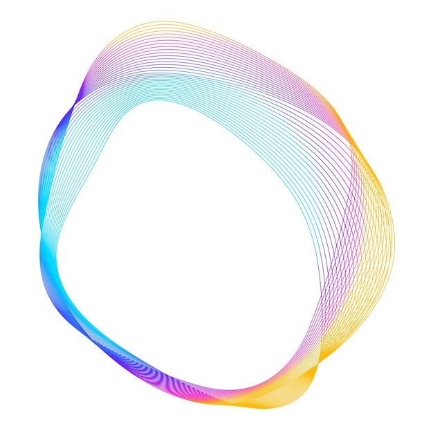 Elementos de diseño Onda de muchas líneas púrpuras anillo circular Rayas onduladas verticales abstractas sobre fondo blanco aislado Ilustración vectorial EPS 10 Ondas coloridas con líneas creadas con la herramienta Mezclar